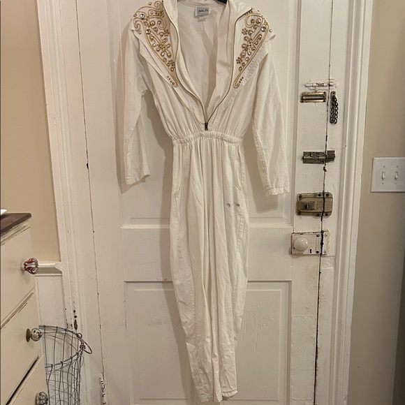 Avalin Pants - White Embellished Jumpsuit